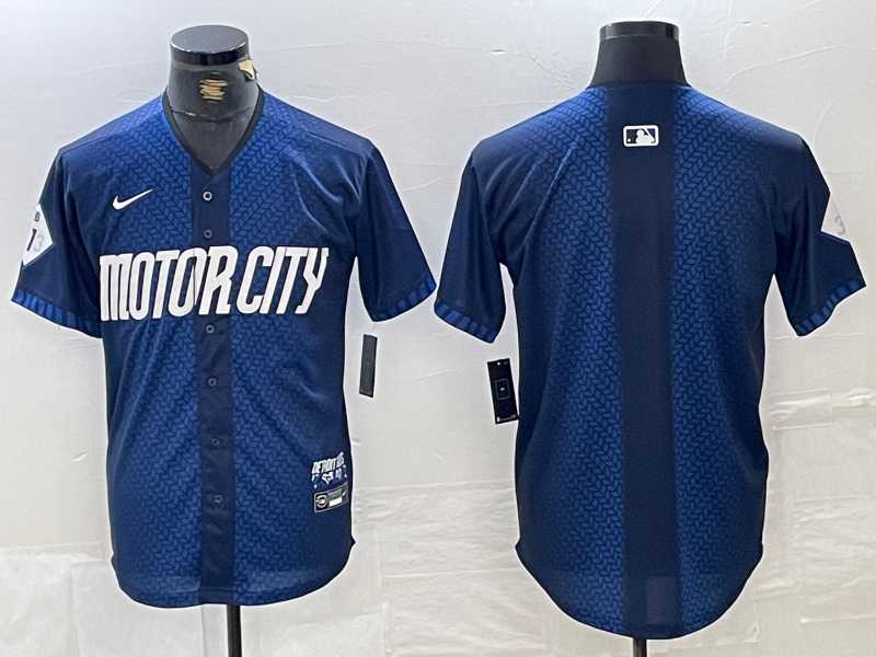 Mens Detroit Tigers Blank 2024 Navy City Connect Cool Base Limited Stitched Jersey